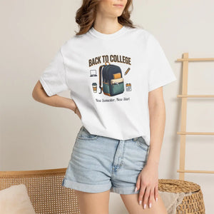 Back to College T‑shirt, Backpack & Study Essentials Tee - T-shirts