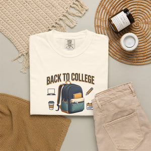 Back to College T‑shirt, Backpack & Study Essentials Tee - T-shirts