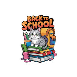 Vibrant School Cat Vinyl Decal - Sleek Satin Finish - Dipaliz - Decorative Stickers