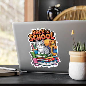 Vibrant School Cat Vinyl Decal - Sleek Satin Finish - Dipaliz - Decorative Stickers