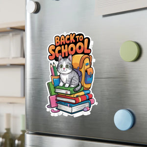 Vibrant School Cat Vinyl Decal - Sleek Satin Finish - Dipaliz - Decorative Stickers