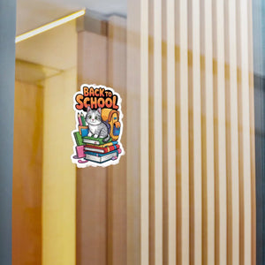 Vibrant School Cat Vinyl Decal - Sleek Satin Finish - Dipaliz - Decorative Stickers