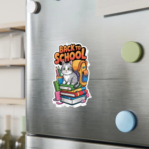 Vibrant School Cat Vinyl Decal - Sleek Satin Finish - Dipaliz - Decorative Stickers