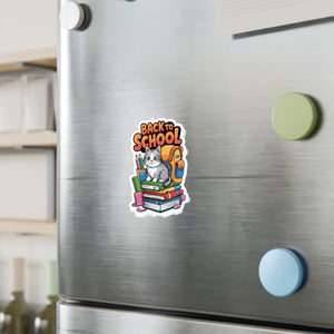 Vibrant School Cat Vinyl Decal - Sleek Satin Finish - Dipaliz - Decorative Stickers