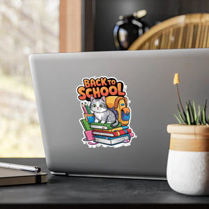 Vibrant School Cat Vinyl Decal - Sleek Satin Finish - Dipaliz - Decorative Stickers