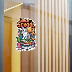 Vibrant School Cat Vinyl Decal - Sleek Satin Finish - Dipaliz - Decorative Stickers