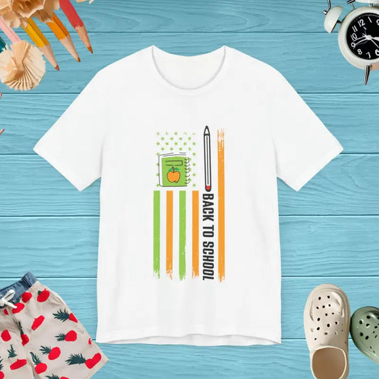 Back to School Unisex Tee with Pencils Design - White / s T-shirt