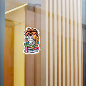 School Cat Vinyl Decal Sleek Satin Finish Style Dipaliz - Decorative Stickers
