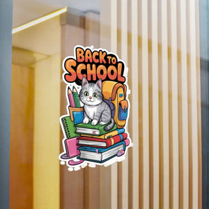 School Cat Vinyl Decal Sleek Satin Finish Style Dipaliz - Decorative Stickers