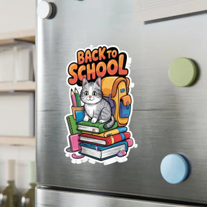 School Cat Vinyl Decal Sleek Satin Finish Style Dipaliz - Decorative Stickers