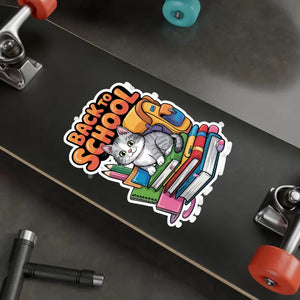 School Cat Vinyl Decal Sleek Satin Finish Style Dipaliz - Decorative Stickers