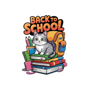 School Cat Vinyl Decal Sleek Satin Finish Style Dipaliz - Decorative Stickers