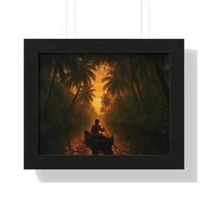 Kerala’s Backwaters Gallery Canvas - Framed Horizontal Print - Dipaliz - 14″ x 11″ / Black - Prints