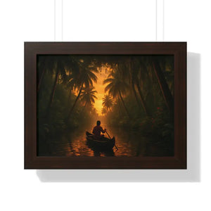 Kerala’s Backwaters Gallery Canvas - Framed Horizontal Print - Dipaliz - 16″ x 12″ / Walnut - Prints
