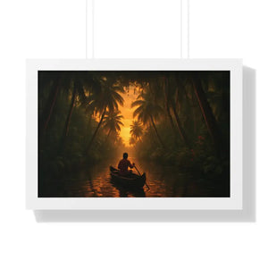 Kerala’s Backwaters Gallery Canvas - Framed Horizontal Print - Dipaliz - 24″ x 16″ / White - Prints