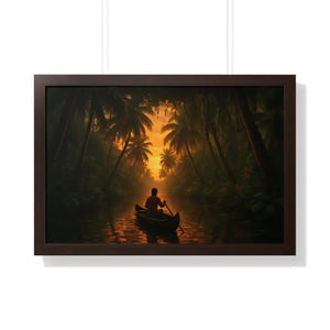 Kerala’s Backwaters Gallery Canvas - Framed Horizontal Print - Dipaliz - 30’’ x 20’’ / Walnut - Prints