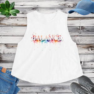 Vibrant Watercolor Crop - Balance Yoga Tank Top - Dipaliz - Tops