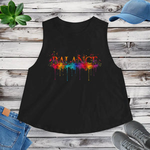 Vibrant Watercolor Crop - Balance Yoga Tank Top - Dipaliz - Tops