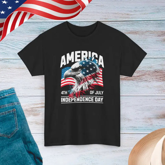 Bald Eagle Deluxe Independence Day Unisex Tee - Black / s T-shirt