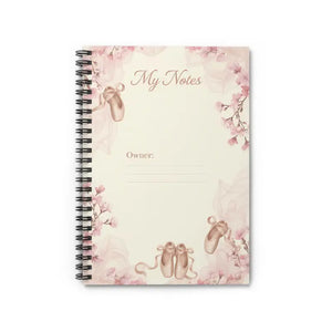 Floral Spiral Notebook - Ballet Slippers and Vintage Charm - Dipaliz - one Size - Paper Products
