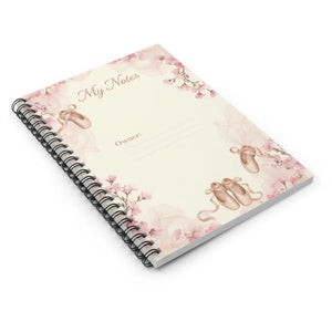 Floral Spiral Notebook - Ballet Slippers and Vintage Charm - Dipaliz - one Size - Paper Products