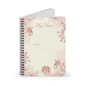 Floral Spiral Notebook - Ballet Slippers and Vintage Charm - Dipaliz - one Size - Paper Products