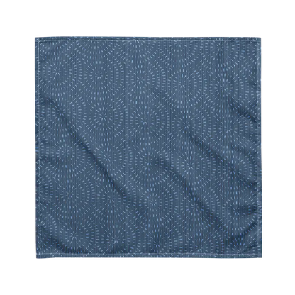 Navy Blue Striped Bandana with Abstract Pattern for Ultimate Style - m and Scarves