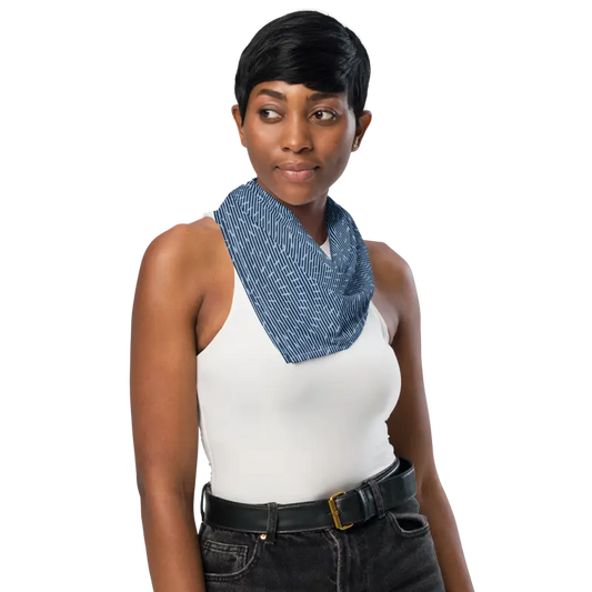 Elevate your Style with Bandana Blitz - Navy Blue Stripes - and Scarves