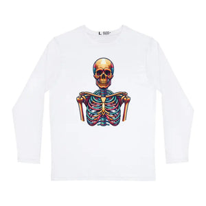 Long Sleeve Aop Shirt Skeleton Design Bold Style - Dipaliz - T-shirts
