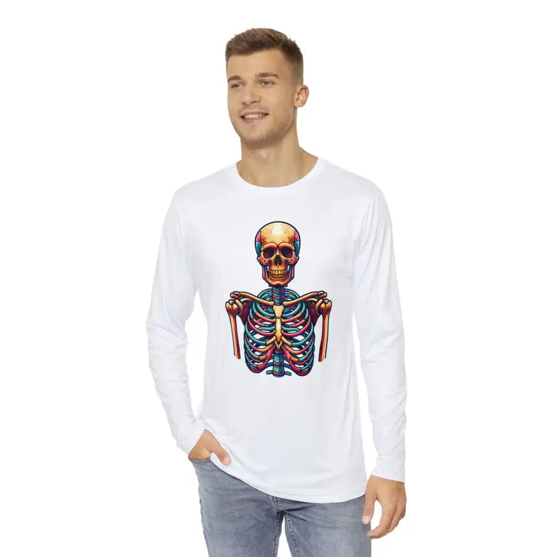 Upgrade your Style with Men’s Skeleton Long Sleeve Aop Shirt - Xs All Over Prints