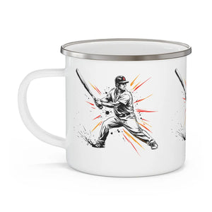 Retro Baseball Enamel Camping Mug - 12oz Steel - Dipaliz - Mugs