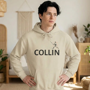 Baseball Hoodie, Personalized Name Player Pullover - s / Sand