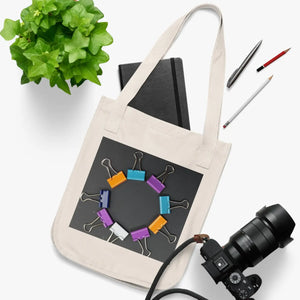 Paper Clip Circle Canvas Tote Bag – Cotton - Dipaliz - Bags