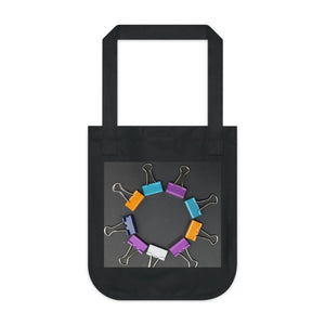 Paper Clip Circle Canvas Tote Bag – Cotton - Dipaliz - Bags