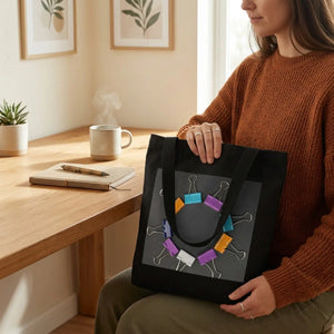 Dipaliz paper clip circle tote bag - cotton canvas - bags