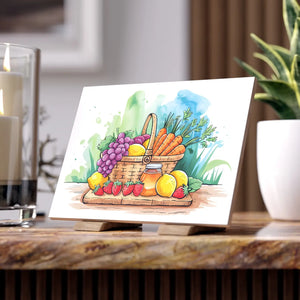 Fruit Basket Ceramic Photo Tile – 8x8 Wall Art - Dipaliz - Tiles