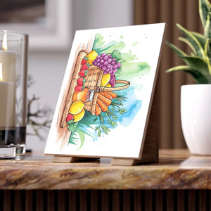 Fruit Basket Ceramic Photo Tile – 8x8 Wall Art - Dipaliz - Tiles