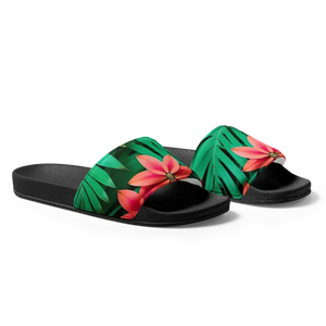 Women’s Slides Red Floral Sandal Flowers and Leaves - Dipaliz - Sandals
