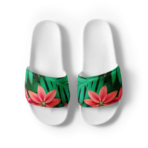 Women’s Slides Red Floral Sandal Flowers and Leaves - Dipaliz - Sandals