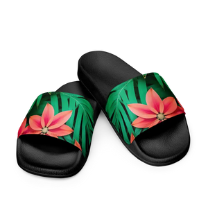 Women’s Slides Red Floral Sandal Flowers and Leaves - Dipaliz - Sandals