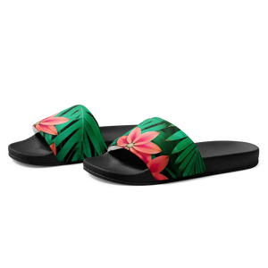 Women’s Slides Red Floral Sandal Flowers and Leaves - Dipaliz - Sandals