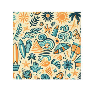 Beach Pattern Face Towel – Soft Cotton Back - Dipaliz - Washcloths
