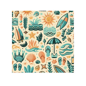 Beach Pattern Face Towel – Summer Cotton - Dipaliz - Washcloths