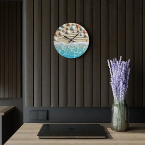 Beach Shore Acrylic Wall Clock - Coastal Decor - Dipaliz - Home
