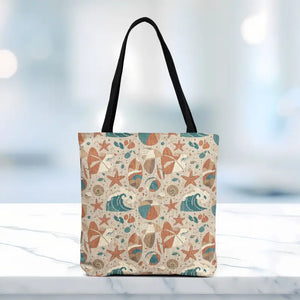 Bags - Beach Vacation Pattern Woven Tote - Textured Tile Design - Dipaliz Artwork / 17’’ × 18’’