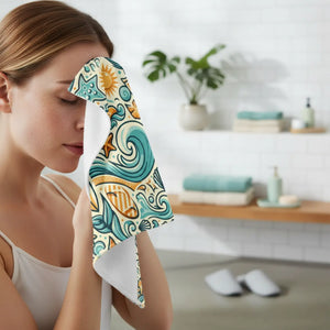 Beach Vibes Face Towel – Organic Cotton - Dipaliz - Washcloths