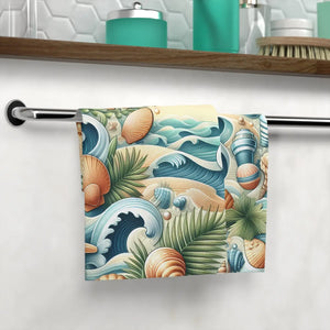 Beachscape Face Towel – Soft Cotton Washcloth - Dipaliz - Washcloths