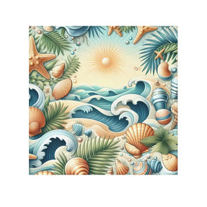 Beachscape Face Towel – Soft Cotton Washcloth - Dipaliz - Washcloths