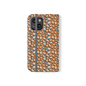Samsung Galaxy Flip Cases Sea Shells Beach Print - Dipaliz - Iphone 13 Mini - Mobile Phone