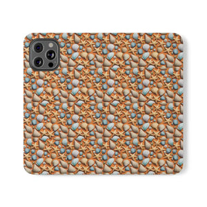 Samsung Galaxy Flip Cases Sea Shells Beach Print - Dipaliz - Mobile Phone